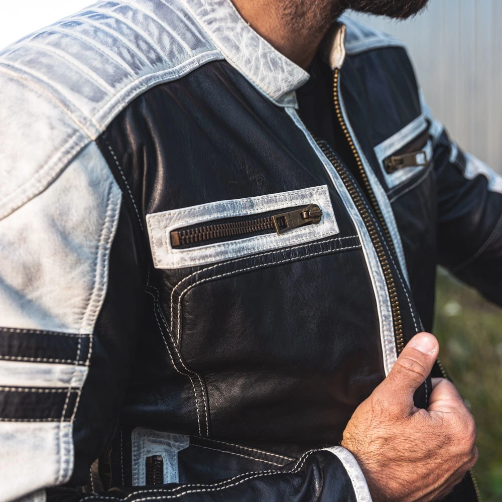 Vyriška odinė striukė W-TEC Esbiker