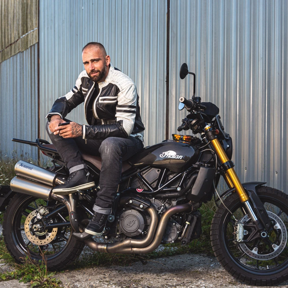 Vyriška odinė striukė W-TEC Esbiker