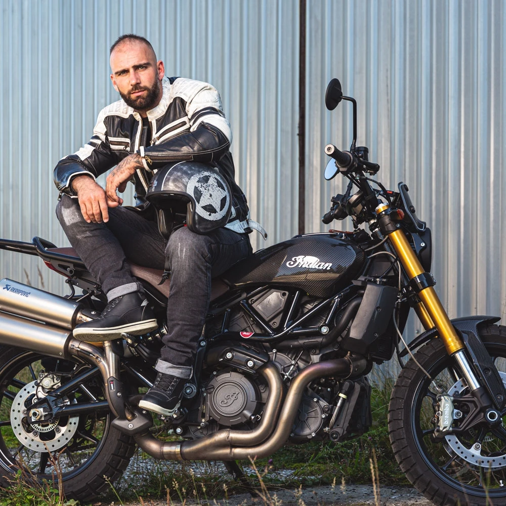 Vyriška odinė striukė W-TEC Esbiker