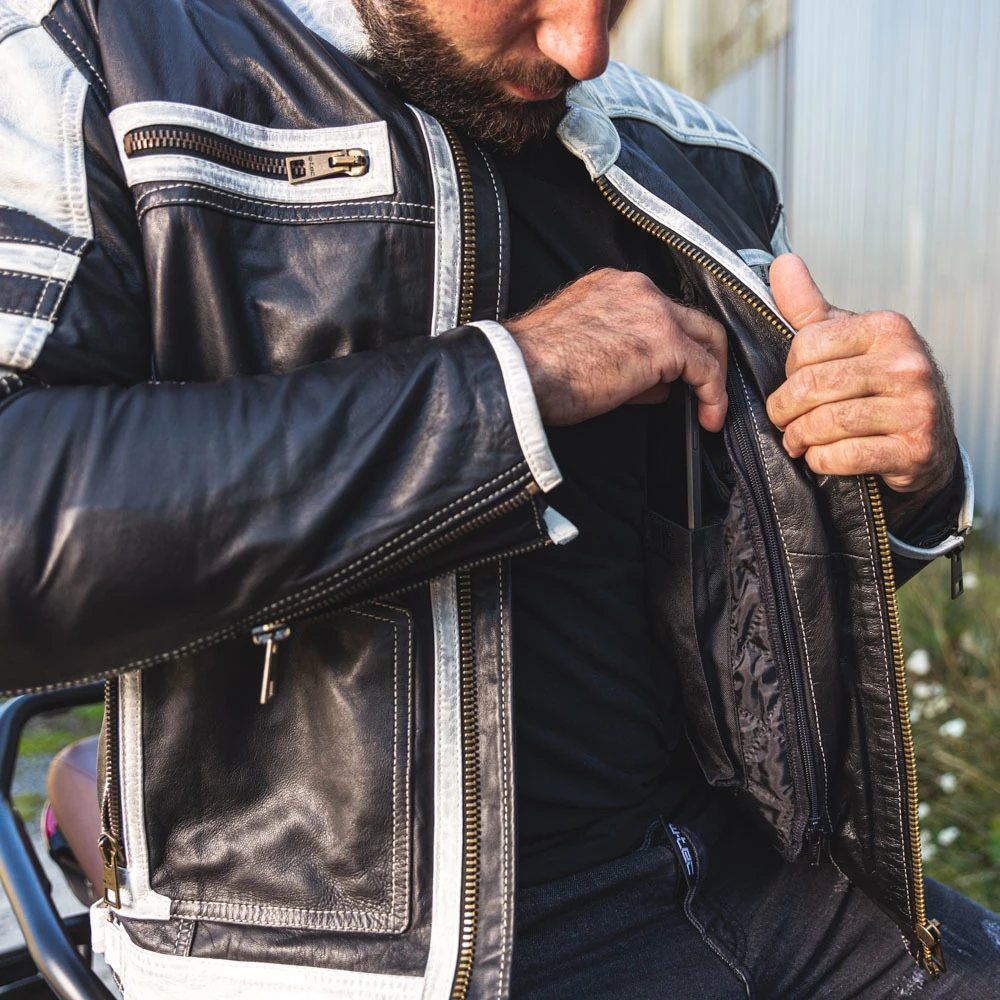 Vyriška odinė striukė W-TEC Esbiker