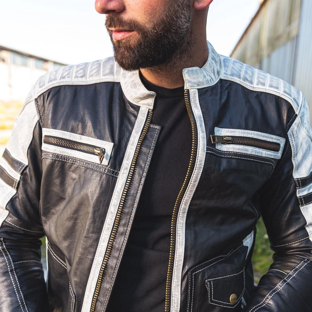 Vyriška odinė striukė W-TEC Esbiker