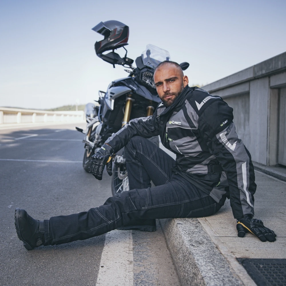Vyriški moto džinsai W-TEC Pawted Dark