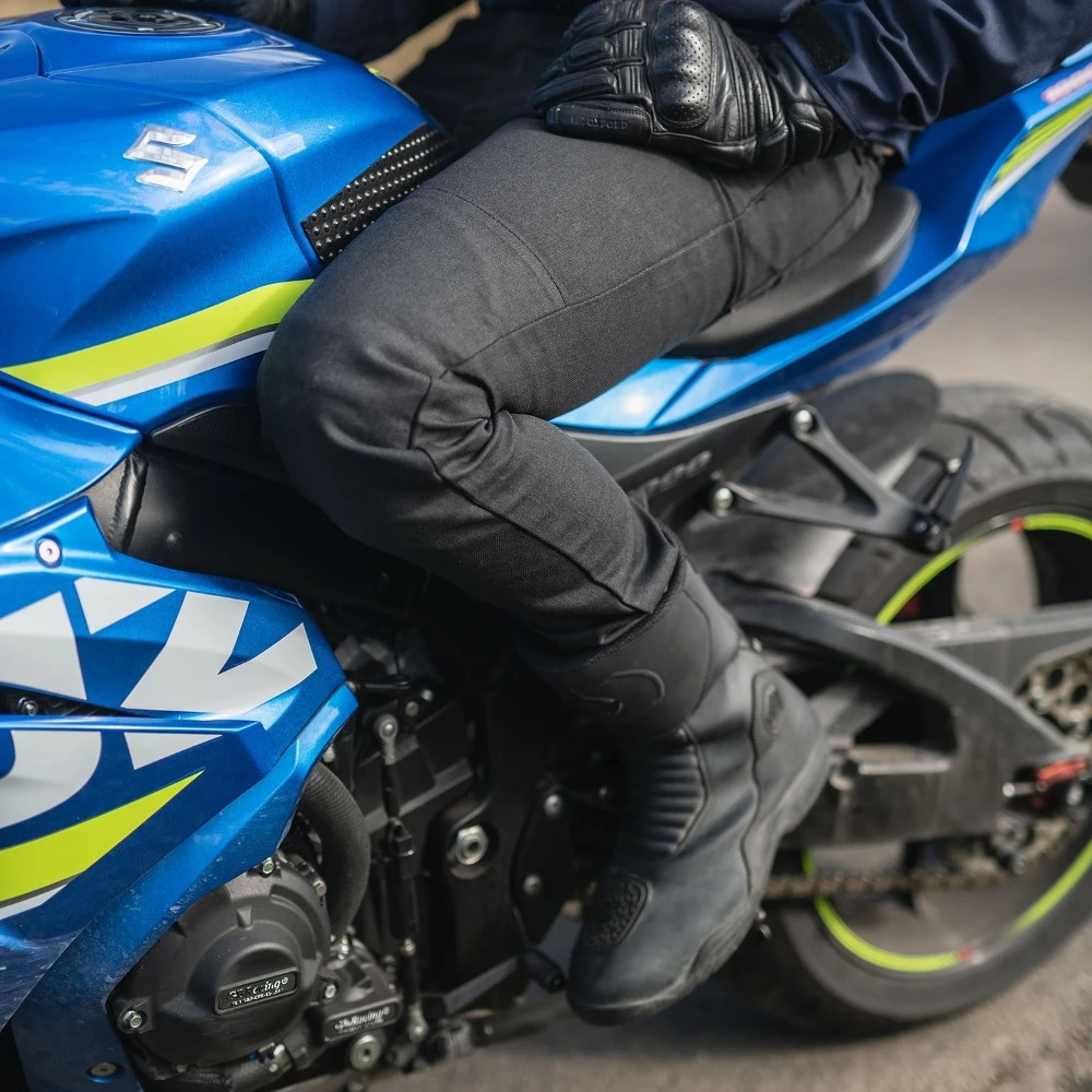 Vyriški motociklininko džinsai Oxford Original Approved CE Regular Fit juodi