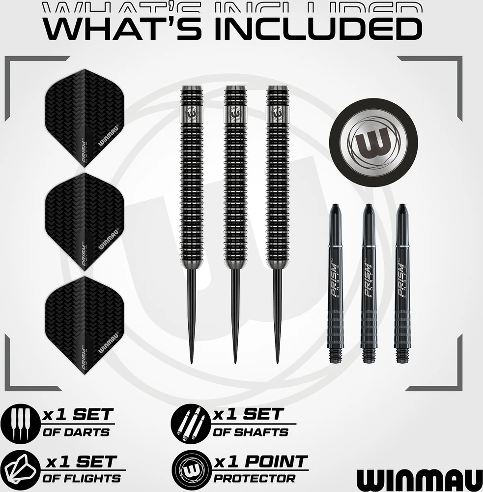 Winmau Blackout plieno galiuko strėlytės, 90% tungstenas, 25 g