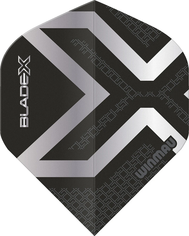 Winmau Blade X Prism Delta plunksnelės, metalinė juoda/sidabrinė