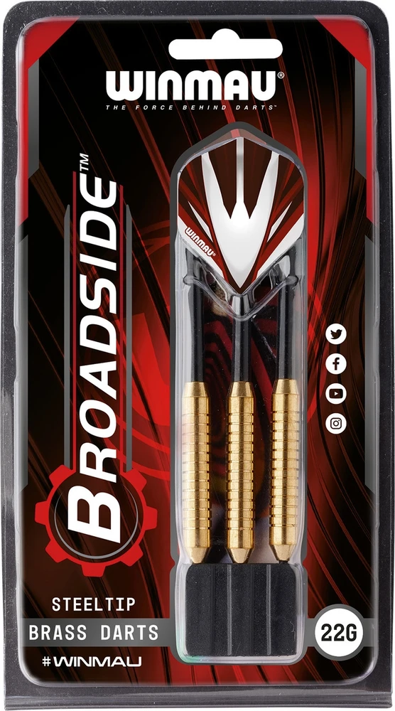 Žalvarinės smiginio strėlytės Winmau Broadside 22 g