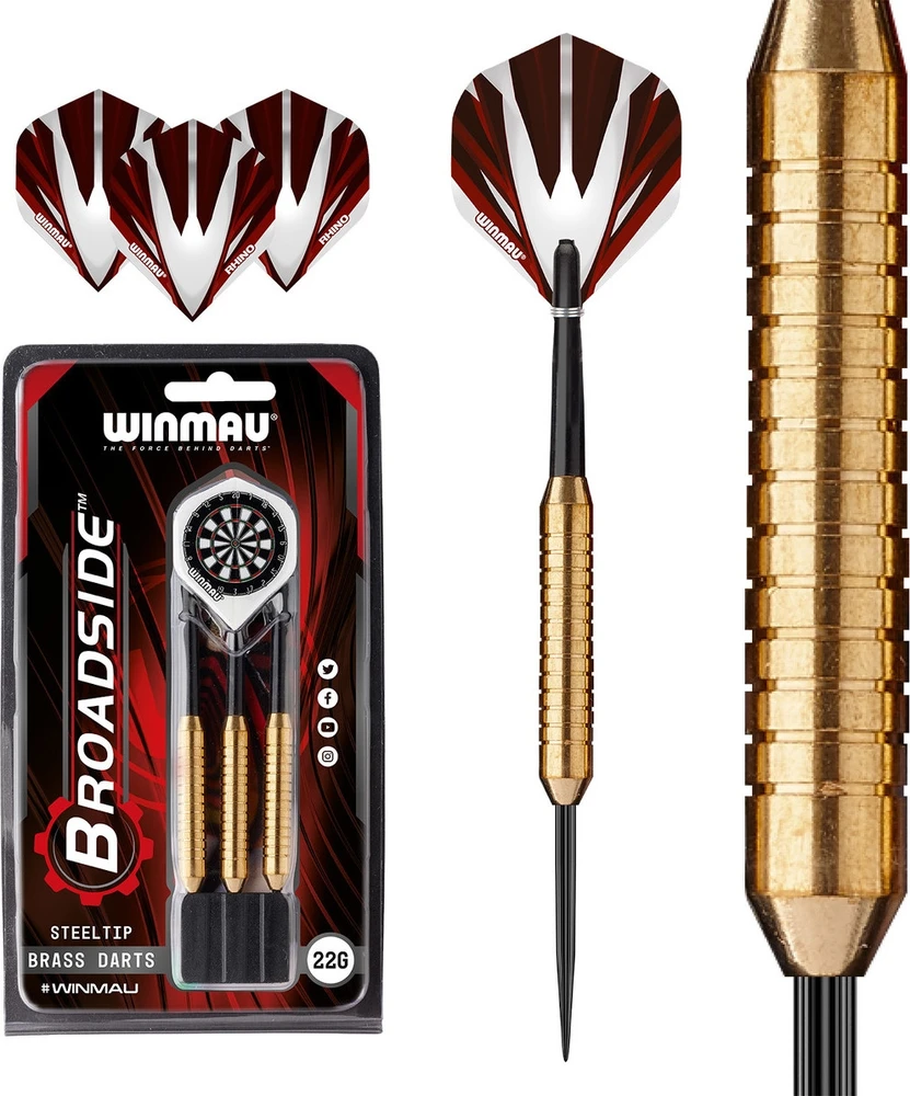 Žalvarinės smiginio strėlytės Winmau Broadside 22 g