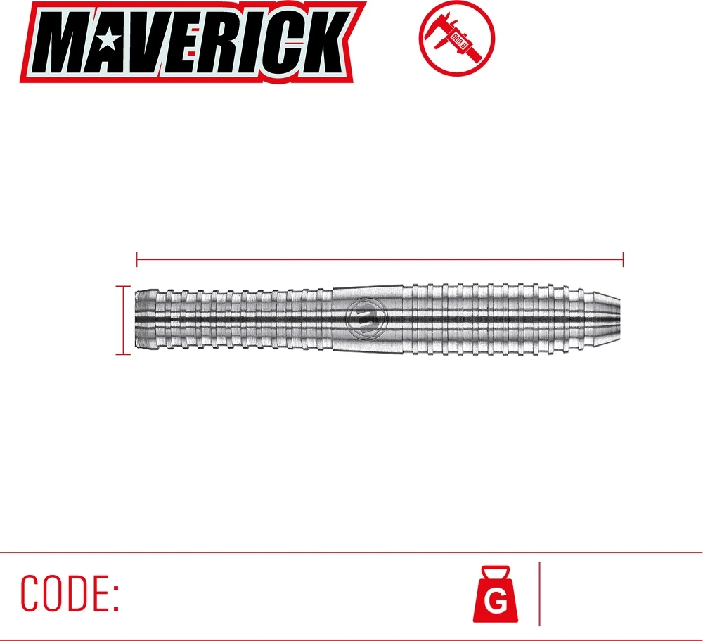 Winmau Maverick smiginio strėlytės, 80% volframo, plieniniai antgaliai