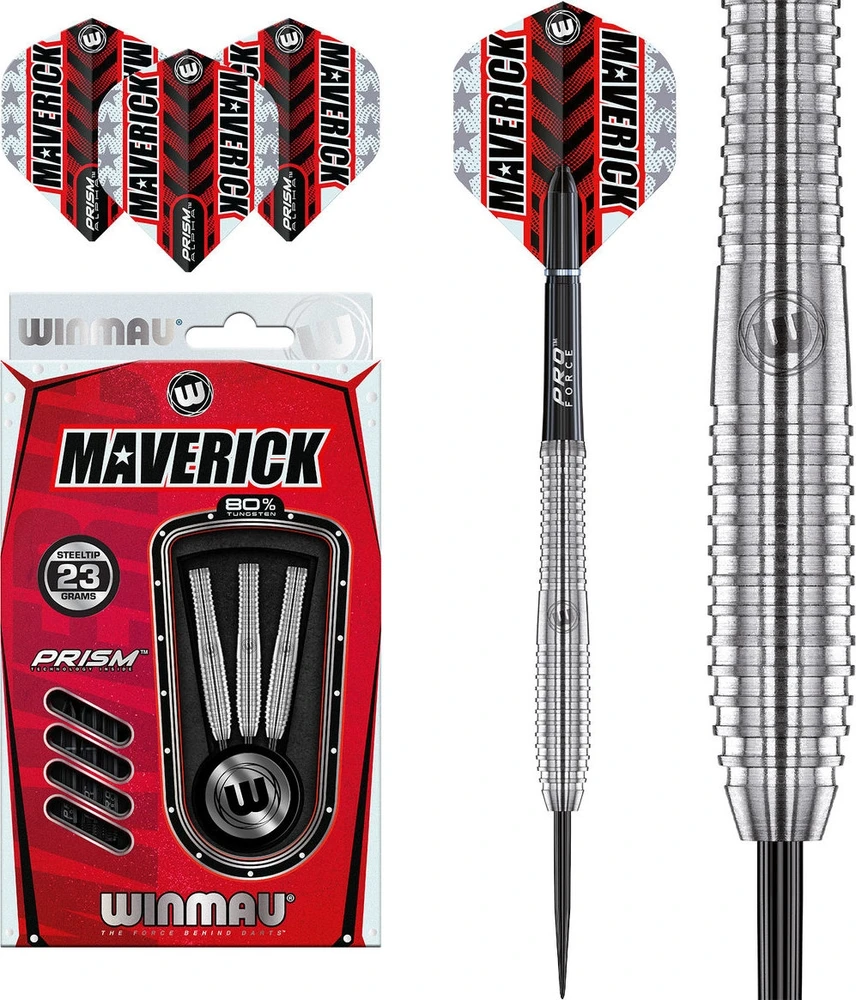 Winmau Maverick smiginio strėlytės, 80% volframo, plieniniai antgaliai
