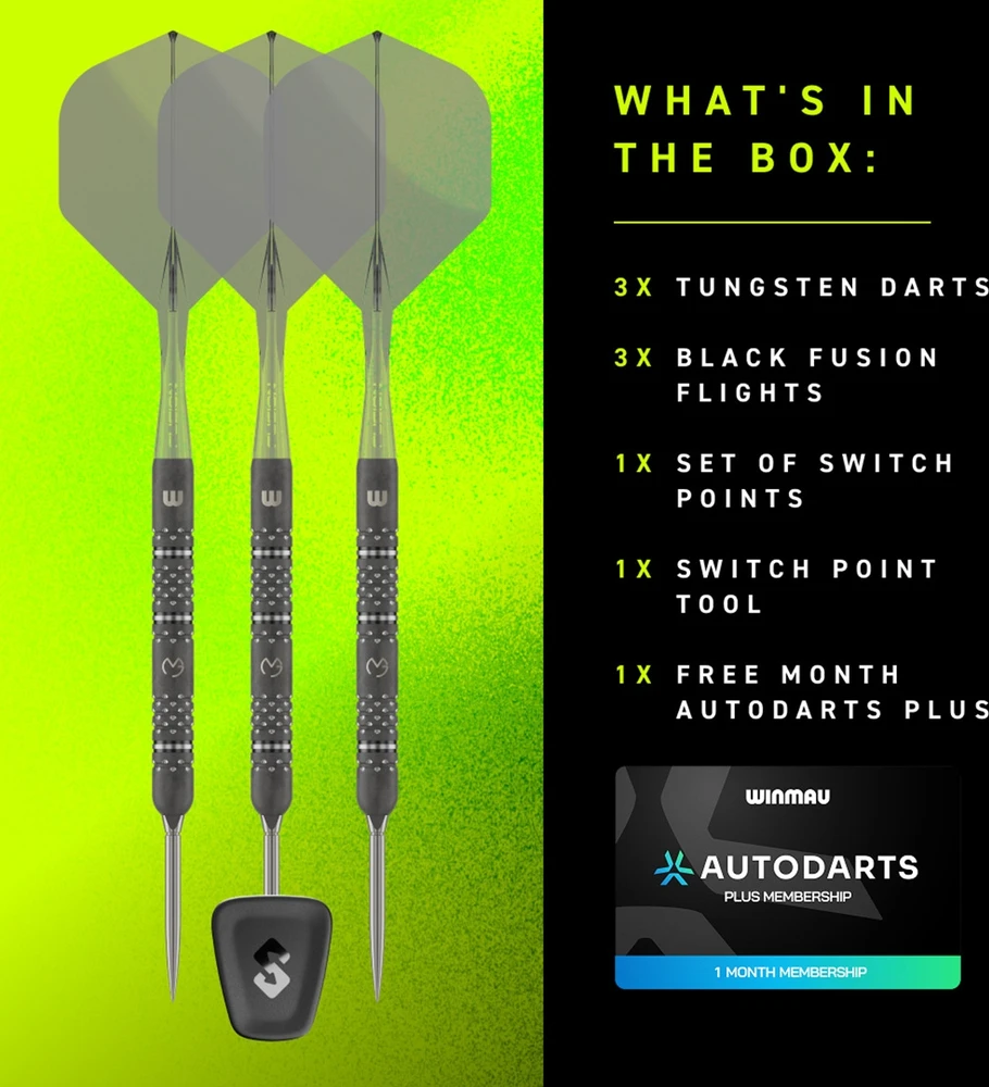 Winmau MvG TS-PRO 90% Switch Point Steel Tip Darts 24G