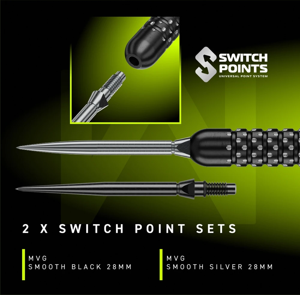 Winmau MvG W-Max 90% Switch Point Steel Tip Darts 23G