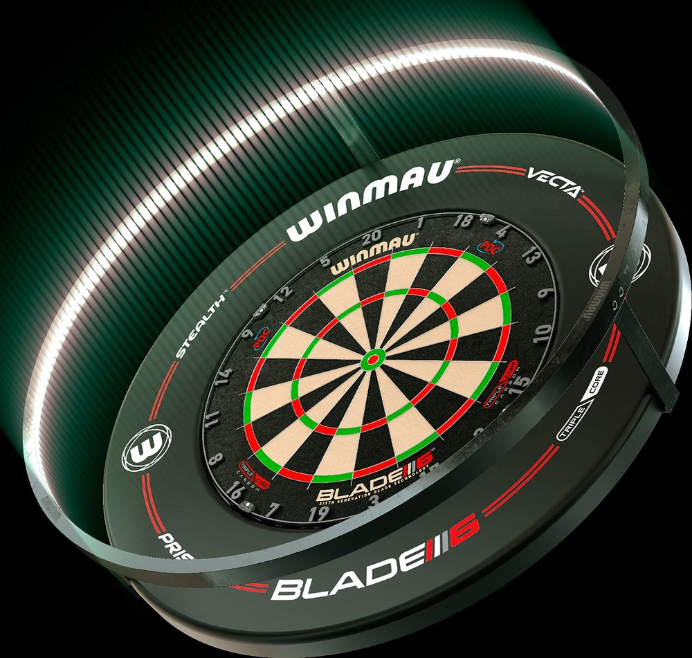 Winmau Plasma Ice Light Pro-Line apšvietimo rinkinys taikinio kraštams, juodas