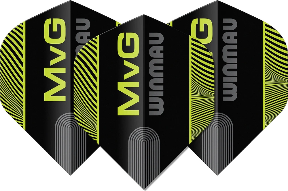 Winmau Prism Delta MvG dart sparnelės mėlynos/žalios dryžuotos