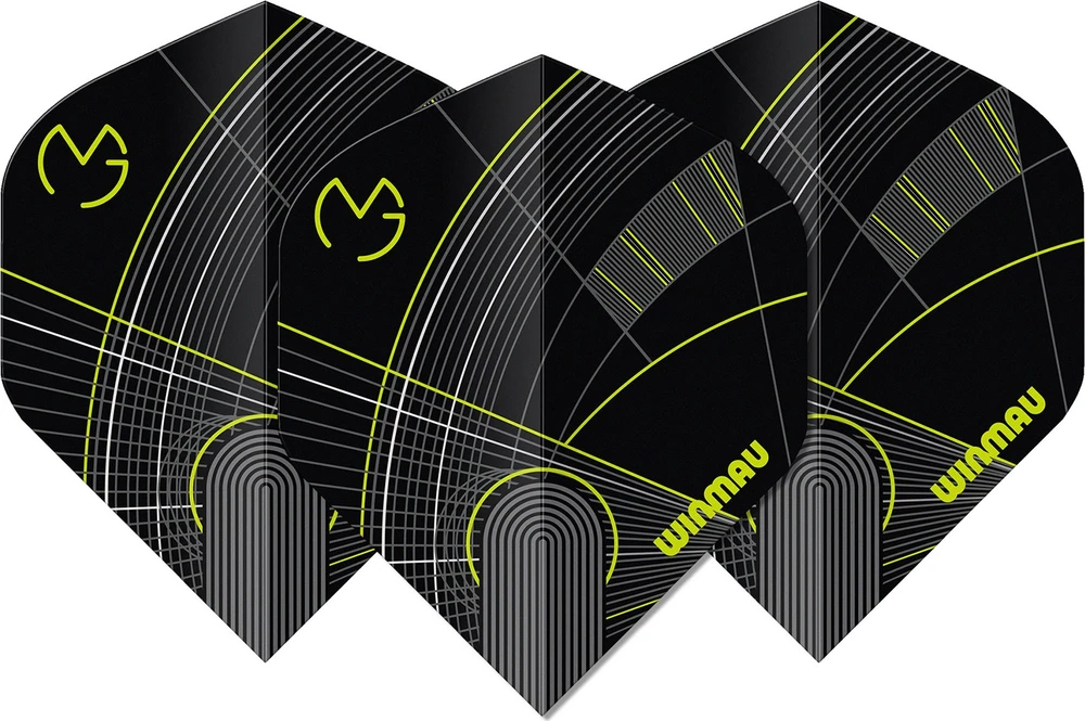 Winmau Prism Delta MvG strėlyčių plunksnos juoda/žalia