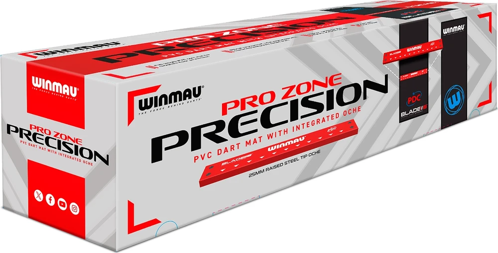 Winmau Pro Zone - precizinis PVC smiginio kilimėlis su integruotu borteliu