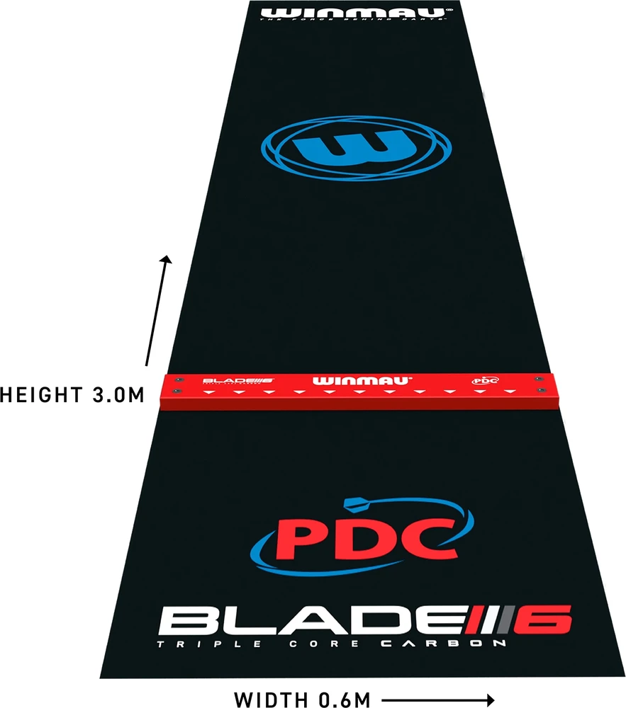 Winmau Pro Zone - precizinis PVC smiginio kilimėlis su integruotu borteliu
