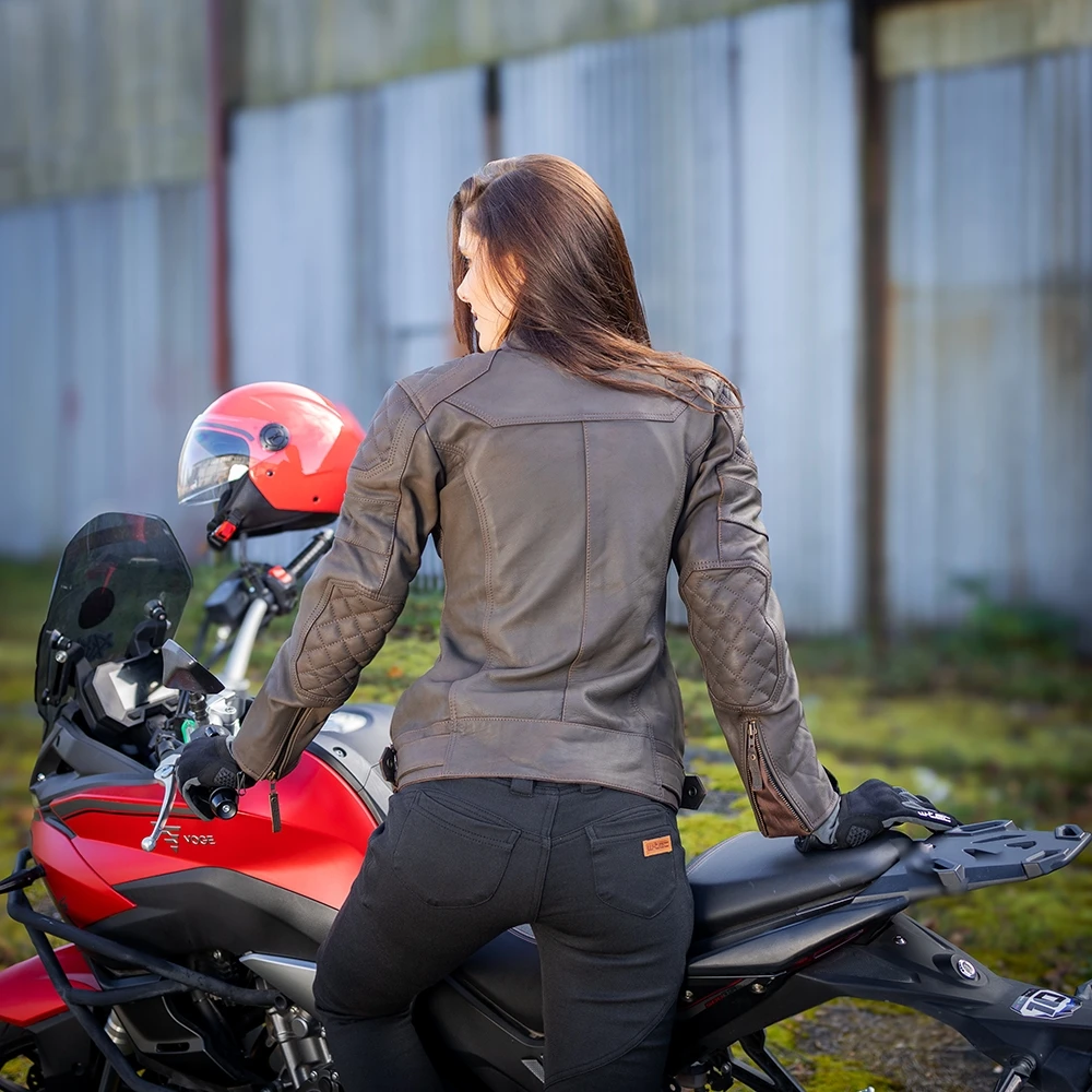 Women’s Leather Motorcycle Jacket W-TEC Kaika