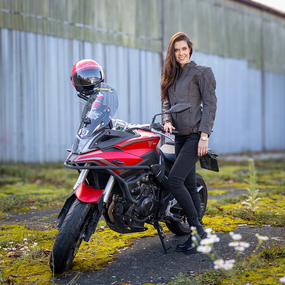 Women’s Leather Motorcycle Jacket W-TEC Kaika