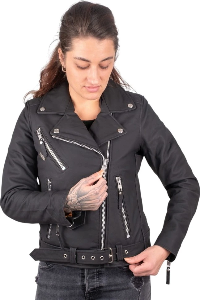 Women’s Leather Motorcycle Jacket W-TEC Brinea