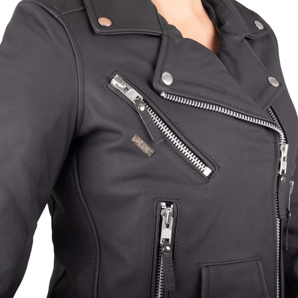 Women’s Leather Motorcycle Jacket W-TEC Brinea
