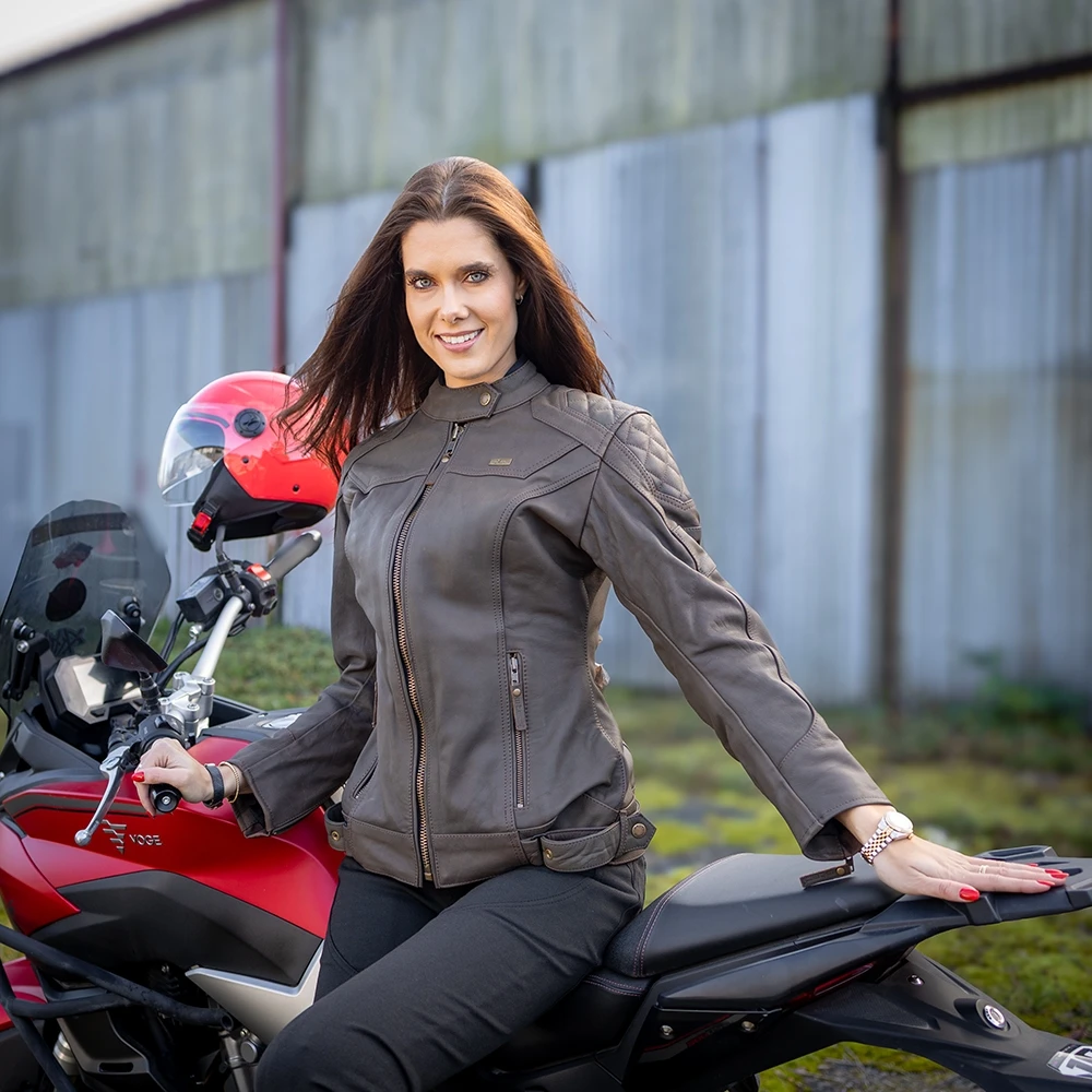 Women’s Leather Motorcycle Jacket W-TEC Kaika