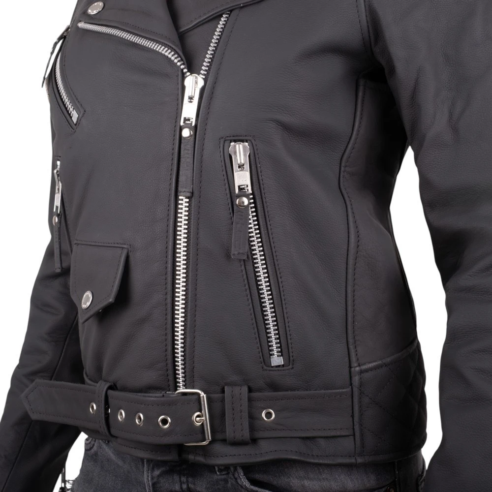 Women’s Leather Motorcycle Jacket W-TEC Brinea