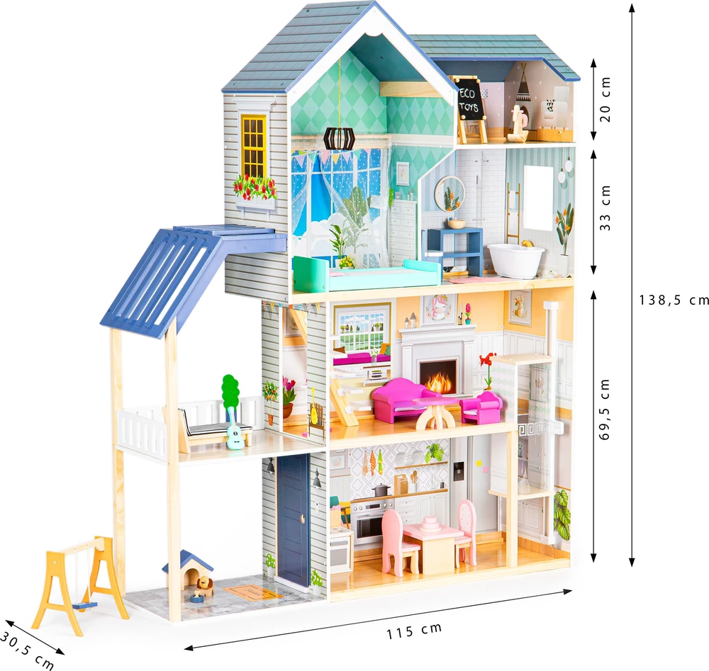 Lėlių namelio rezidencija XXL Maya 28 el. ECOTOYS