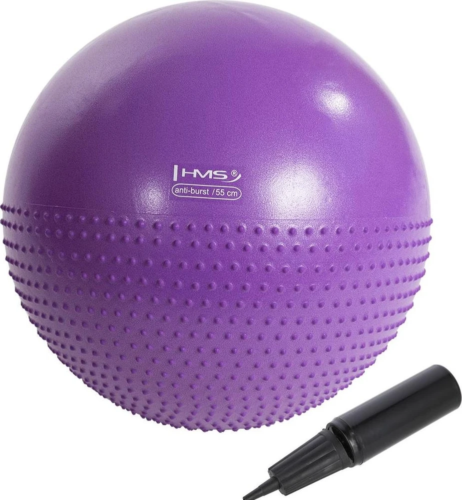 Naujas gimnastikos kamuolys HMS YB03, 55 cm, violetinis