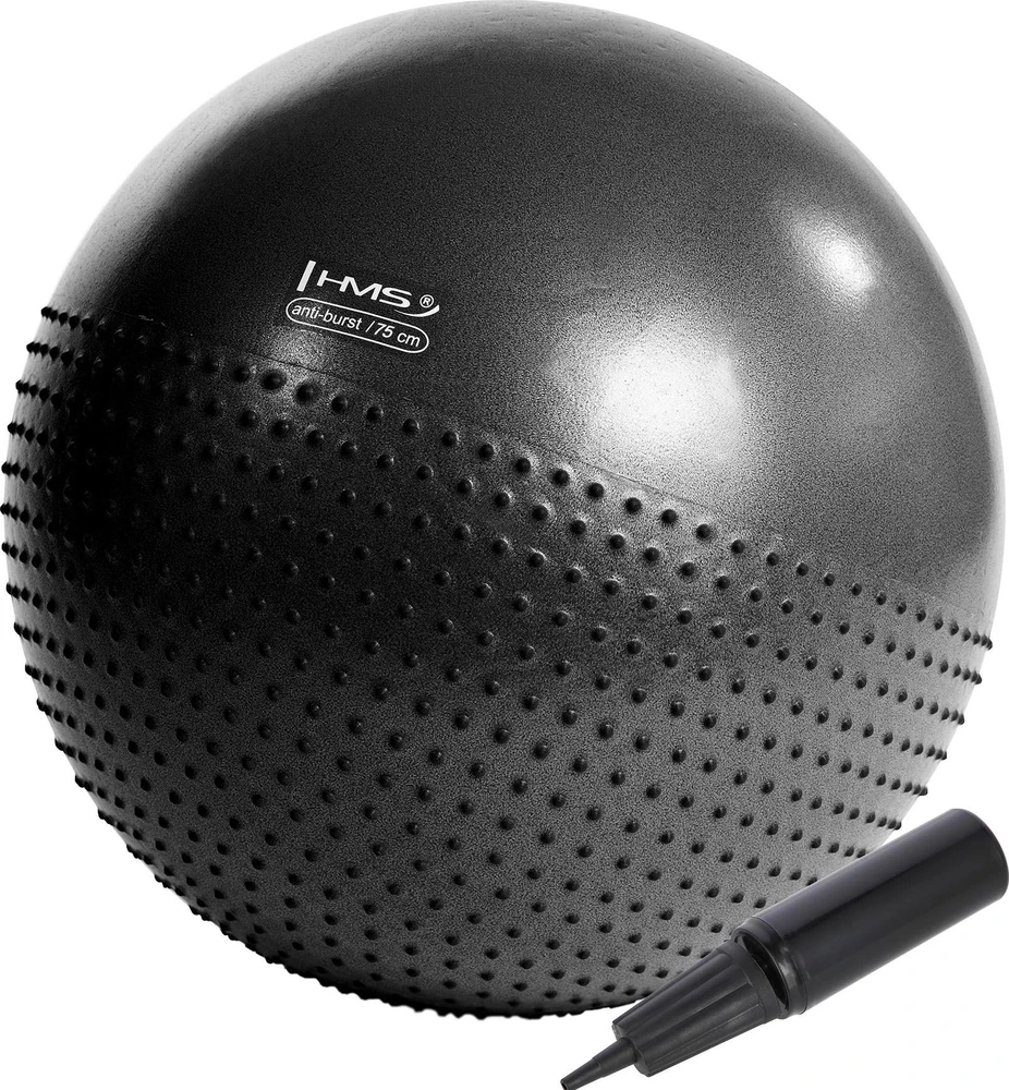 HMS YB03 gimnastikos kamuolys 75 cm, juodas