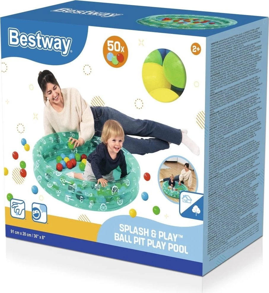 Žalias baseinas 91x20 cm + kamuoliukai BESTWAY