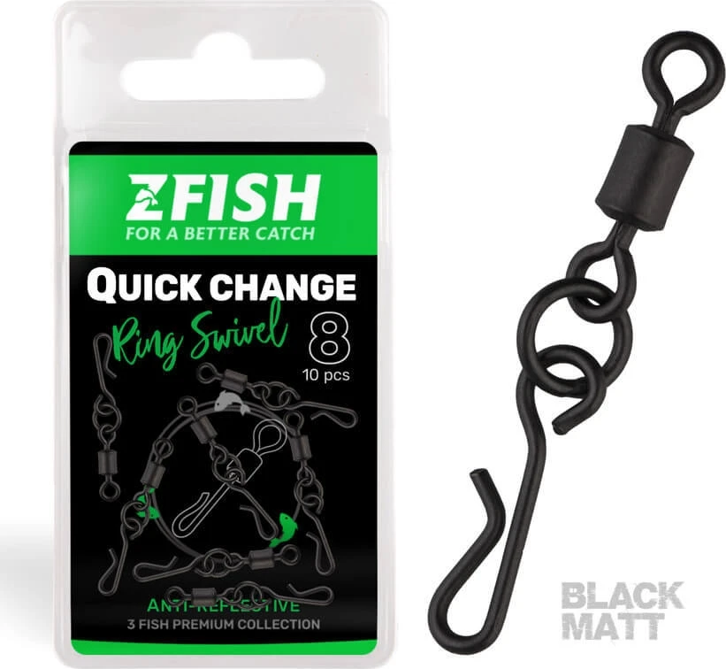 "ZFISH greito keitimo žiedas Swivel Matt 8 dydžio