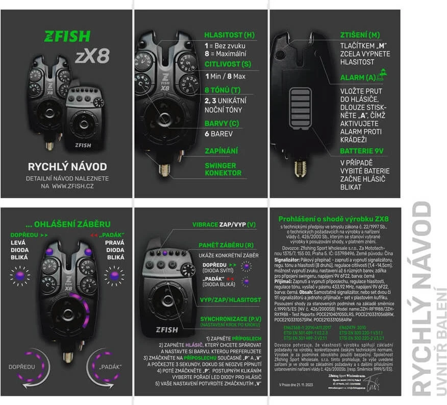 ZFISH įkandimo signalizatoriaus rinkinys Zx8 2+1