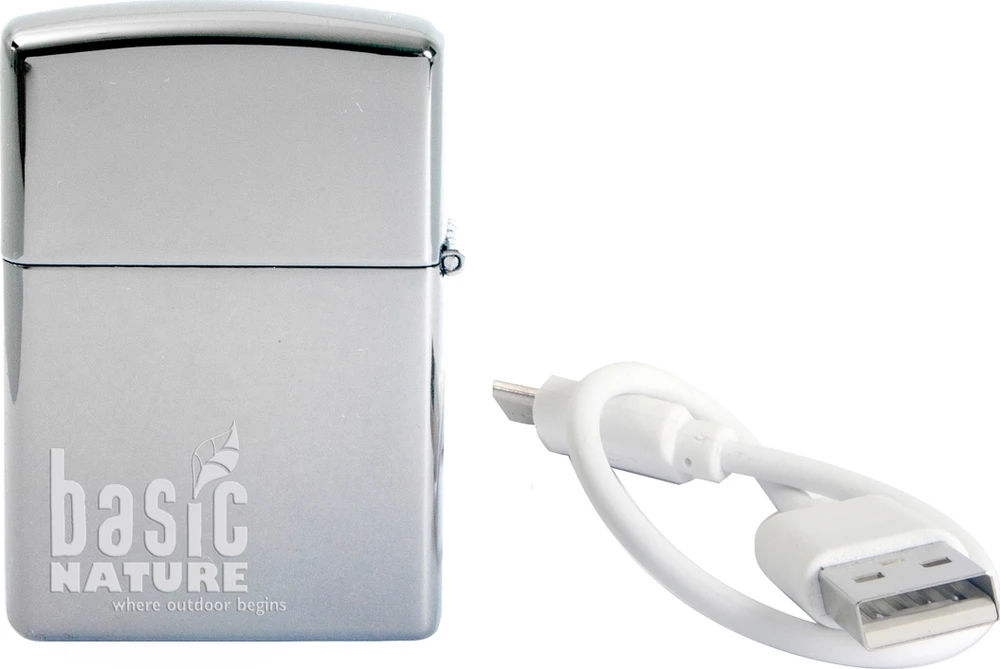 Elektrinis lankinis žiebtuvėlis BasicNature Arc USB Polished