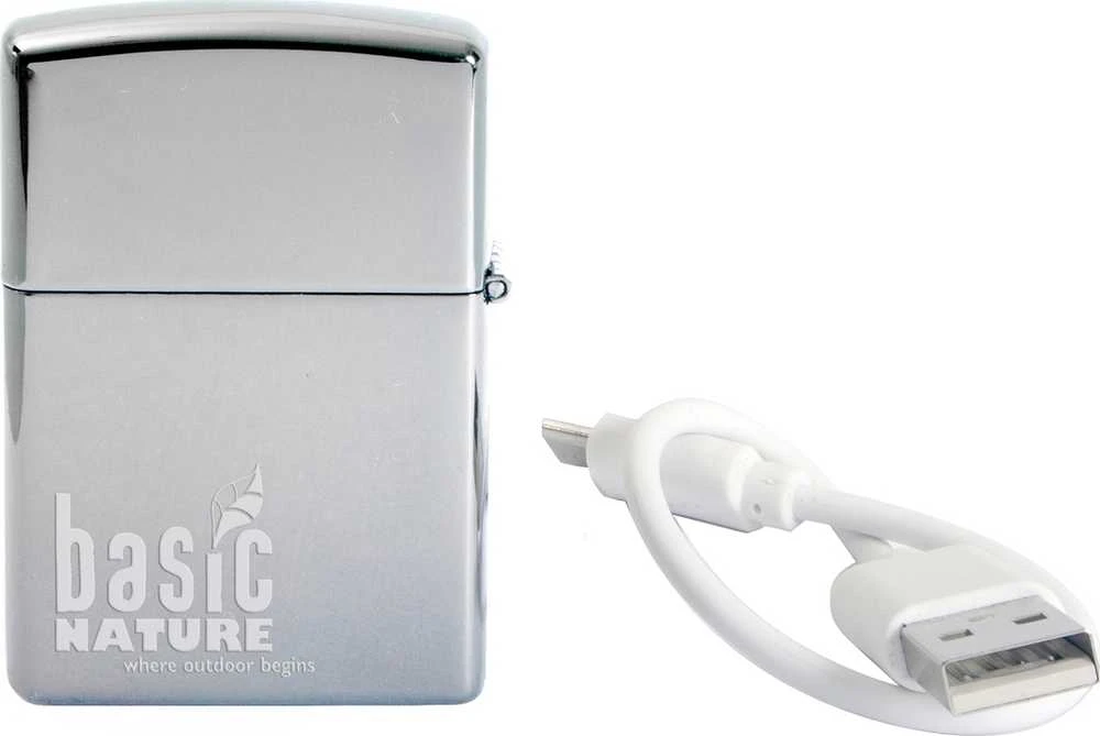 Elektrinis lankinis žiebtuvėlis BasicNature Arc USB Polished