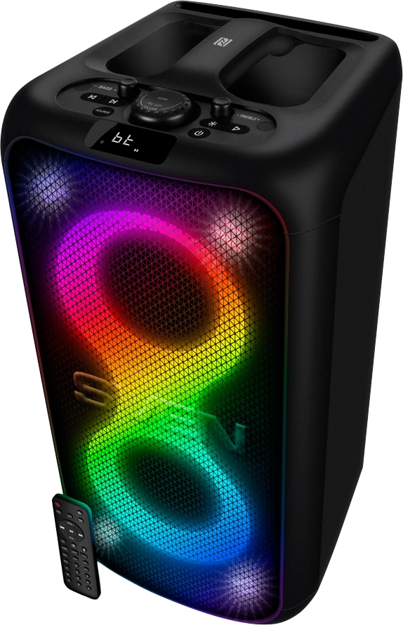 2.0 Nešiojama kolonėlė SVEN PS-960, juodas, power output 2x80W (RMS), TWS, Bluetooth, FM, USB, LED-display, lithium battery