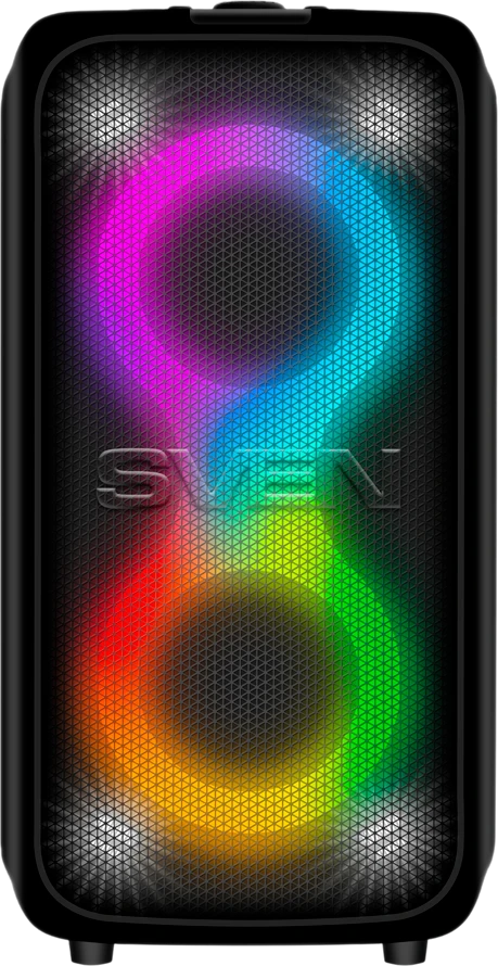 2.0 Nešiojama kolonėlė SVEN PS-960, juodas, power output 2x80W (RMS), TWS, Bluetooth, FM, USB, LED-display, lithium battery