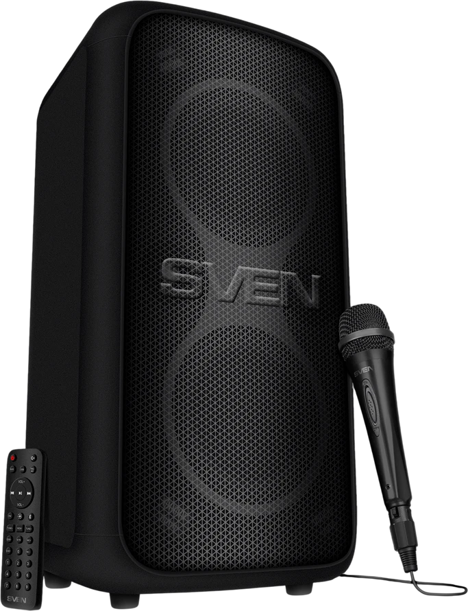 2.0 Nešiojama kolonėlė SVEN PS-960, juodas, power output 2x80W (RMS), TWS, Bluetooth, FM, USB, LED-display, lithium battery