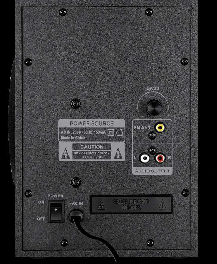 Kompiuterio kolonėlės 2.1 speakers SVEN MS-315, juodas, Bluetooth, FM, USB, Ekranas, RC unit, power output 20W+2x13W (RMS)