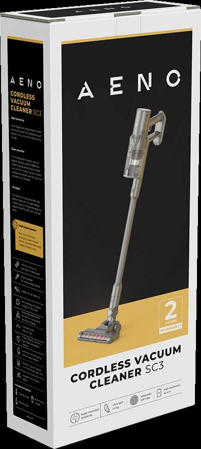 Belaidis dulkių siurblys šluota Aeno Cordless vacuum cleaner SC3, Turbo režimas, su led pašvietimu, plaunamas filtras