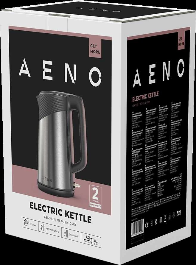 Elektrinis virdulys Aeno EK3, 1.7 l, pilkas