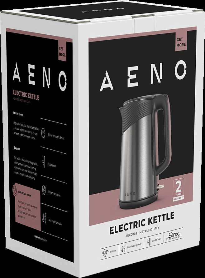 Elektrinis virdulys Aeno EK3, 1.7 l, pilkas