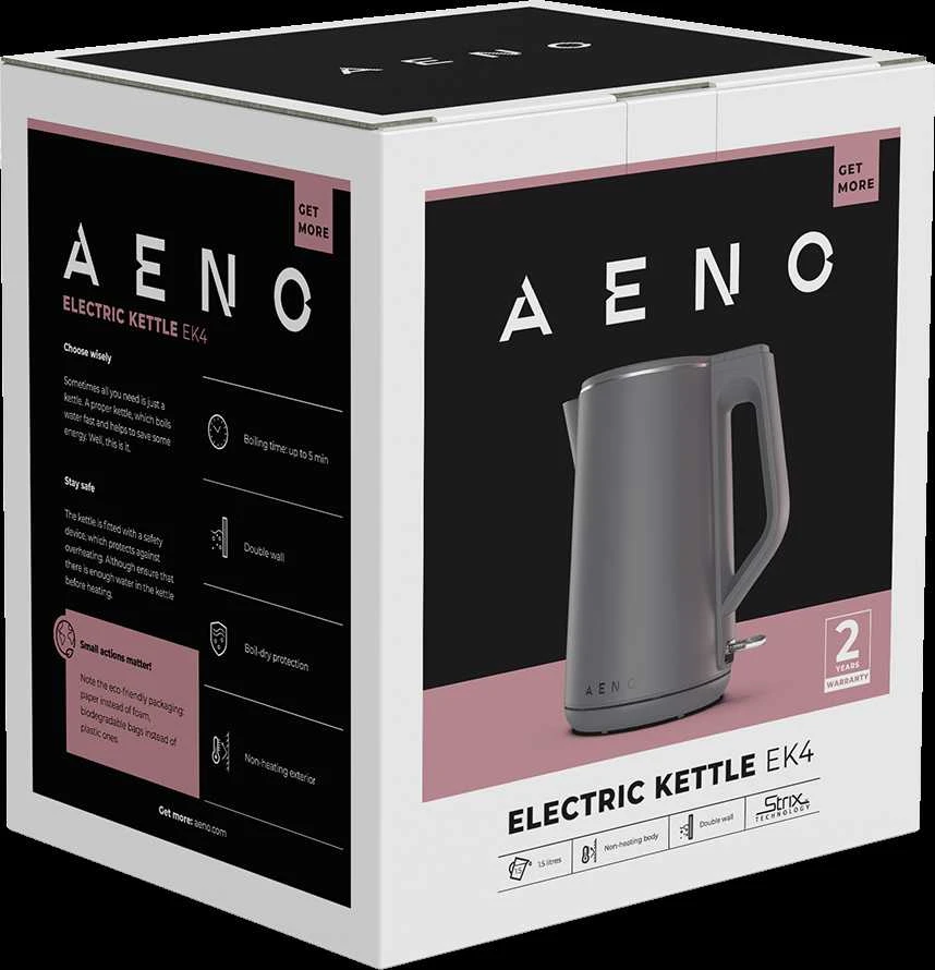 Elektrinis virdulys Aeno EK4, 1.5 l, pilkas