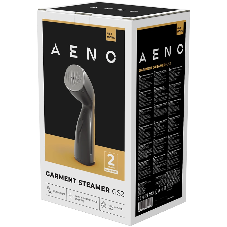 AENO GS2 Hand Garment Steamer, 1190W, Juodas