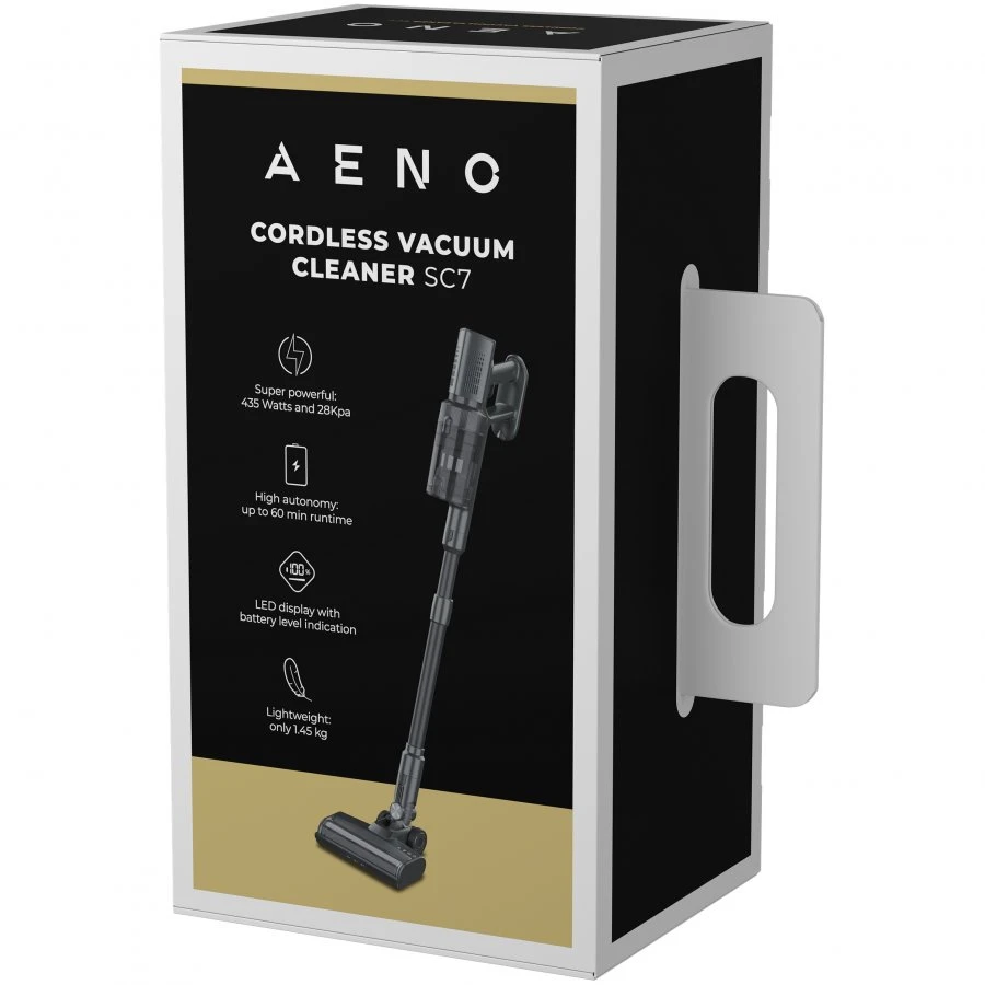 Aeno Hand stick vacuum cleaner,29.6V DC, 435W,2200mAh battery, LED ekranas