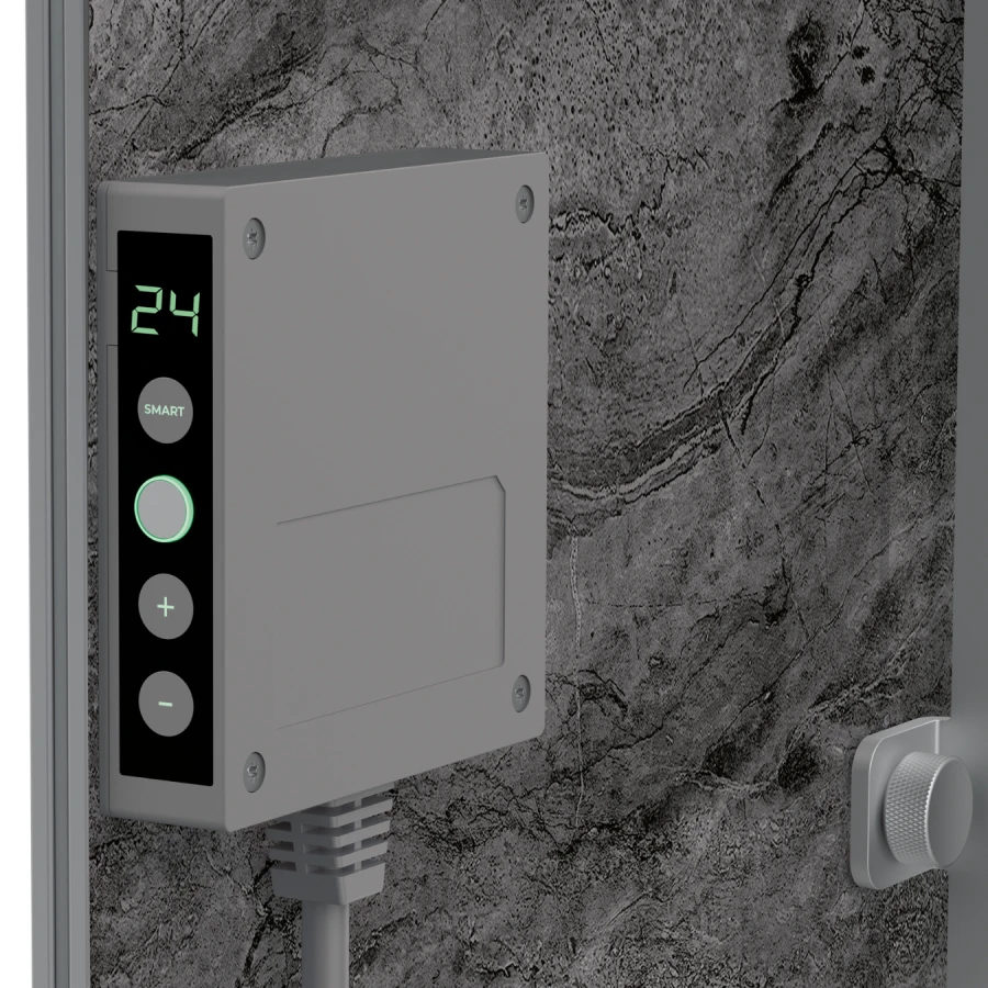 AENO Premium Eco Smart Heater, 700W, Tempered glass, Infrared+convection heating type, LED ekranas, Plug type: Europe (E/F type), Antique Marble, Made in Poland, Limited edition