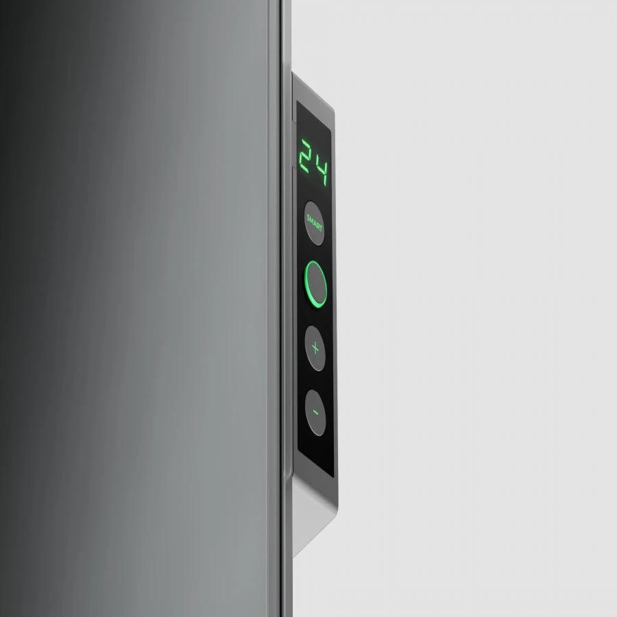 AENO Premium Eco Smart Heater, 700W, Grūdintas stiklas, Infraraudonųjų spindulių+konvekcinis šildymo tipas, LED ekranas, Kištuko tipas: Europa (E/F tipas), Pilkas