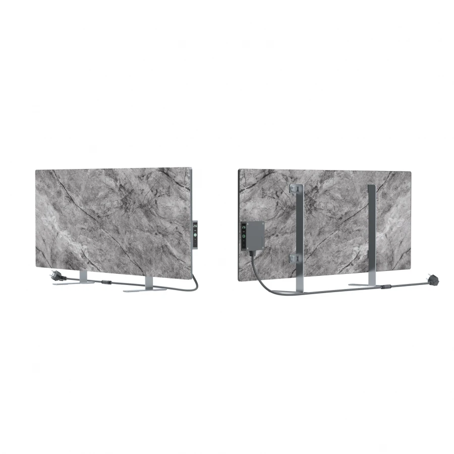 AENO Premium Eco Smart Heater, 700W, Tempered glass, Infrared+convection heating type, LED ekranas, Plug type: Europe (E/F type), Antique Marble, Made in Poland, Limited edition