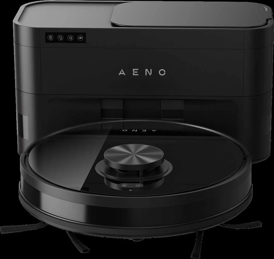 AENO RC5S robotinis dulkių siurblys, 2 viename, automatinis dulkių surinkėjas, 4000Pa, juodas