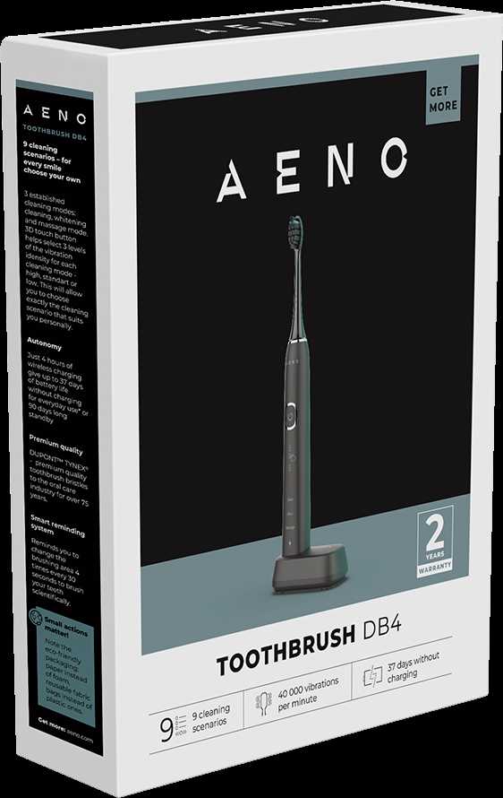 Elektrinis dantų šepetėlis Aeno Sonic DB4 su belaidžiu įkrovimu, Juodos spalvos