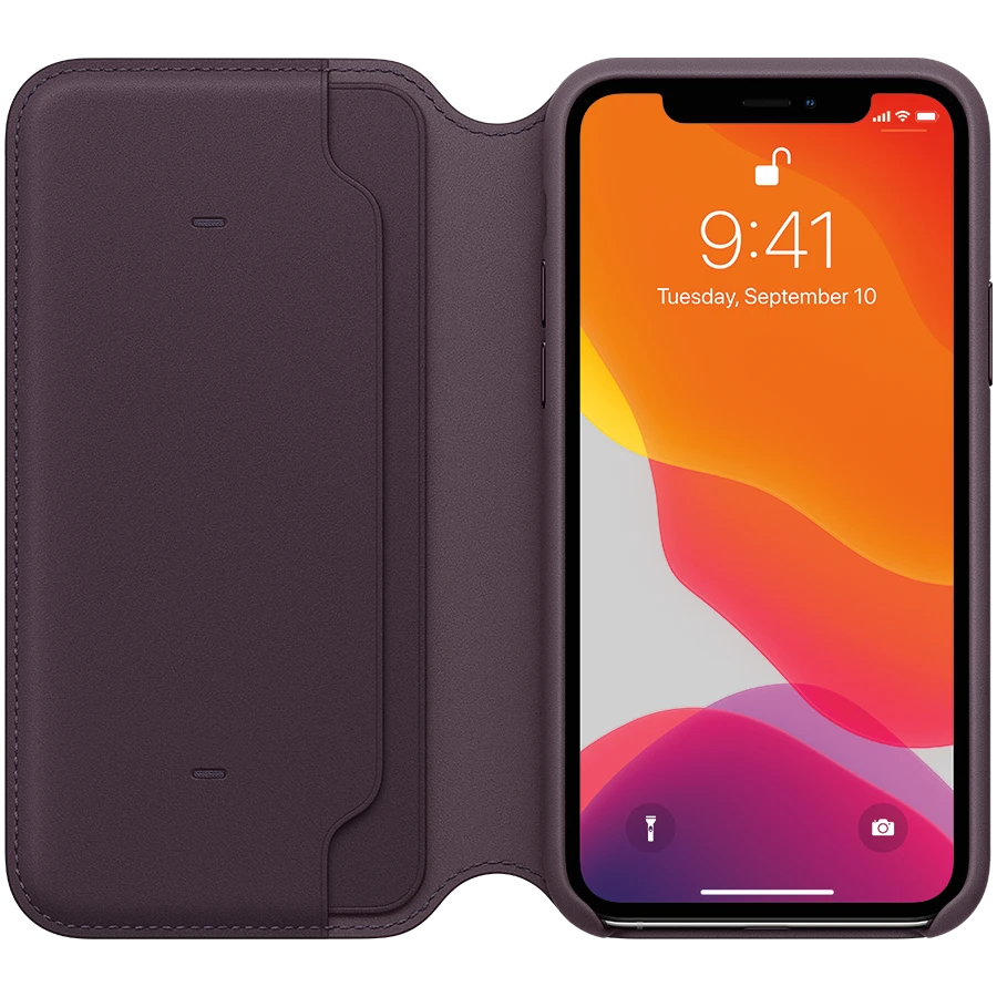 Apple iPhone 11 Pro odinis atverčiamas dėklas - Baklažano spalvos